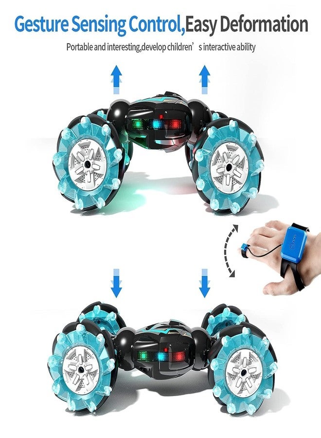 Heattack Rc Stunt Car, 2.4Ghz 4Wd Remote Control Gesture Sensor Toy, Double Sided Rotating Off Road Vehicle 360° Flips with Lights Music, for Boys & Girls Birthday Gift (Multi Color) - Image 3